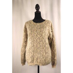 Philosophy by Fuzzy Beige Long-Sleeve Sweater Size Medium‎